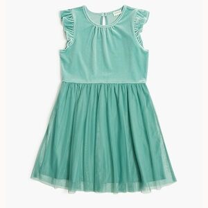 🆕 Crewcuts Mint Green Ruffle Sleeve Dress Girls